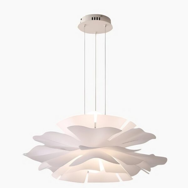 Suspension florale blanche au design contemporain épuré