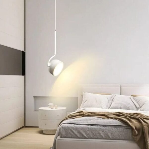 Suspension LED contemporaine en métal brossé