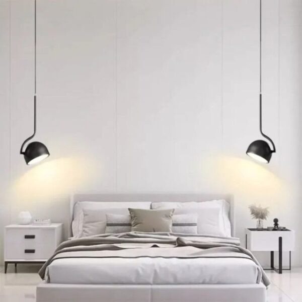 Suspension LED contemporaine en métal brossé