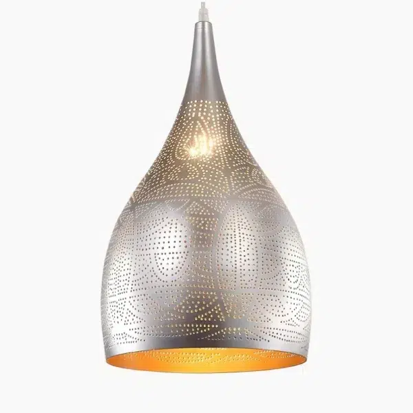 Suspension LED raffinée aux motifs orientaux ajourés