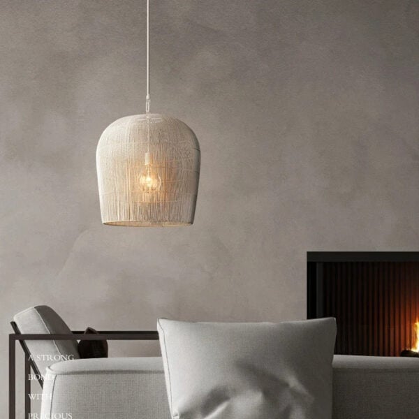 Suspension luminaire artisanale en osier naturel
