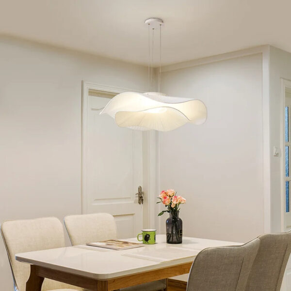 Suspension luminaire contemporaine en tissu noble