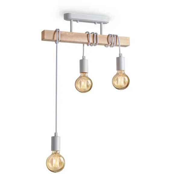 Suspension luminaire en bois inspirée du design d'époque