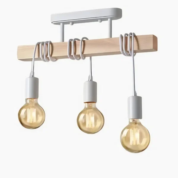 Suspension luminaire en bois inspirée du design d'époque