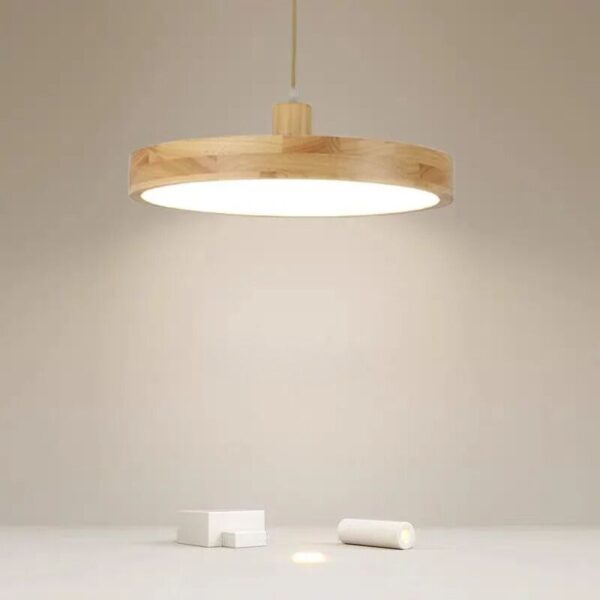 Suspension luminaire en bois naturel