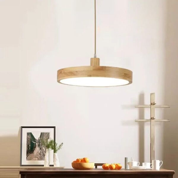 Suspension luminaire en bois naturel