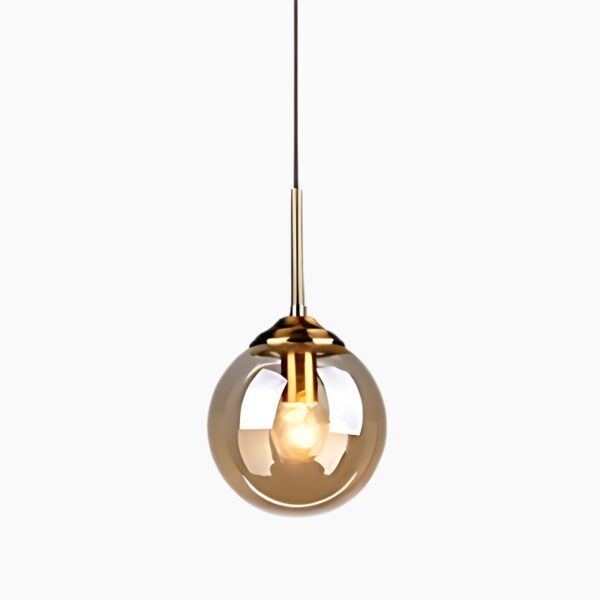 Suspension luminaire en verre soufflé contemporain