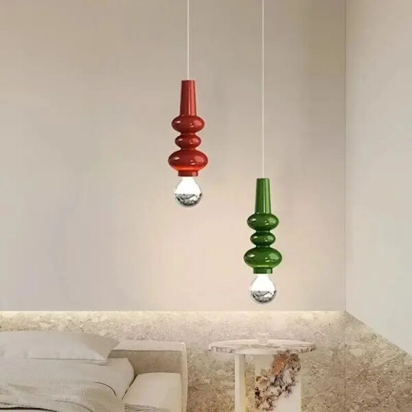 Suspension luminaire LED contemporaine en verre