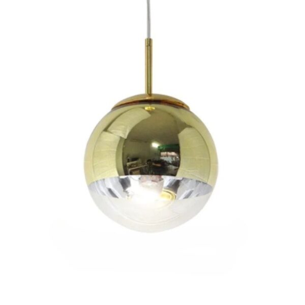 Suspension luminaire sphérique en métal noble