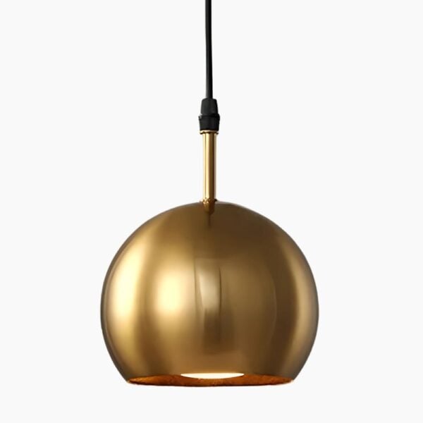 Suspension luminaire sphérique en métal précieux