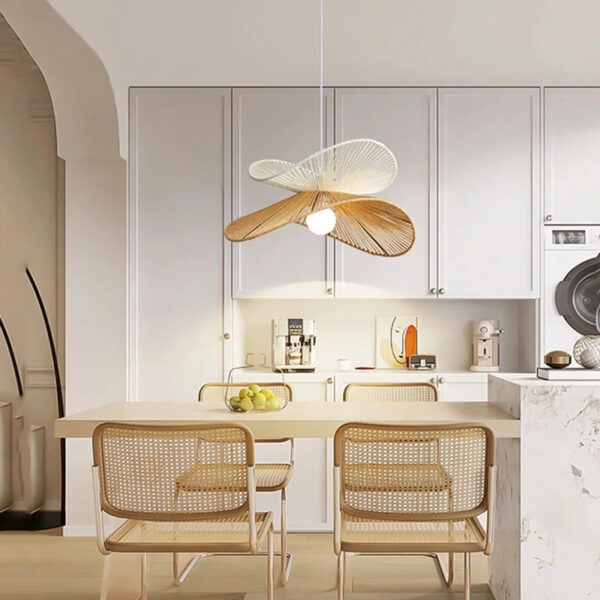 Suspension lumineuse en bois, inspiration zen orientale