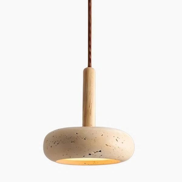 Suspension lumineuse en pierre naturelle