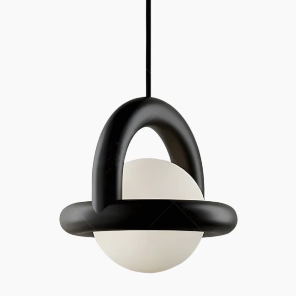 Suspension nordique circulaire en noir mat pour intérieur contemporain