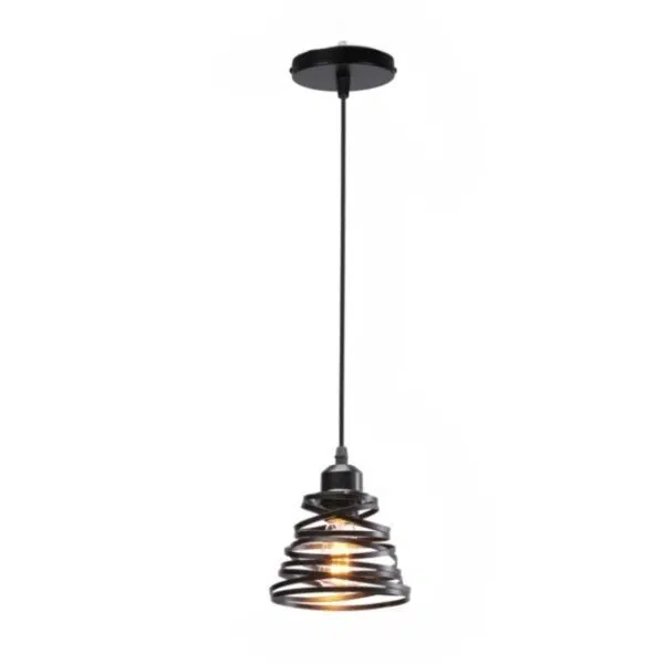 Suspension nordique torsadée en métal noir mat