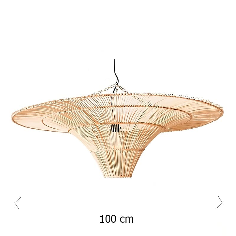 Suspension Lumineuse Artisanale en Rotin Naturel
