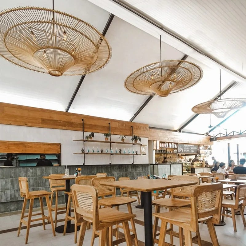 Suspension Lumineuse Artisanale en Rotin Naturel