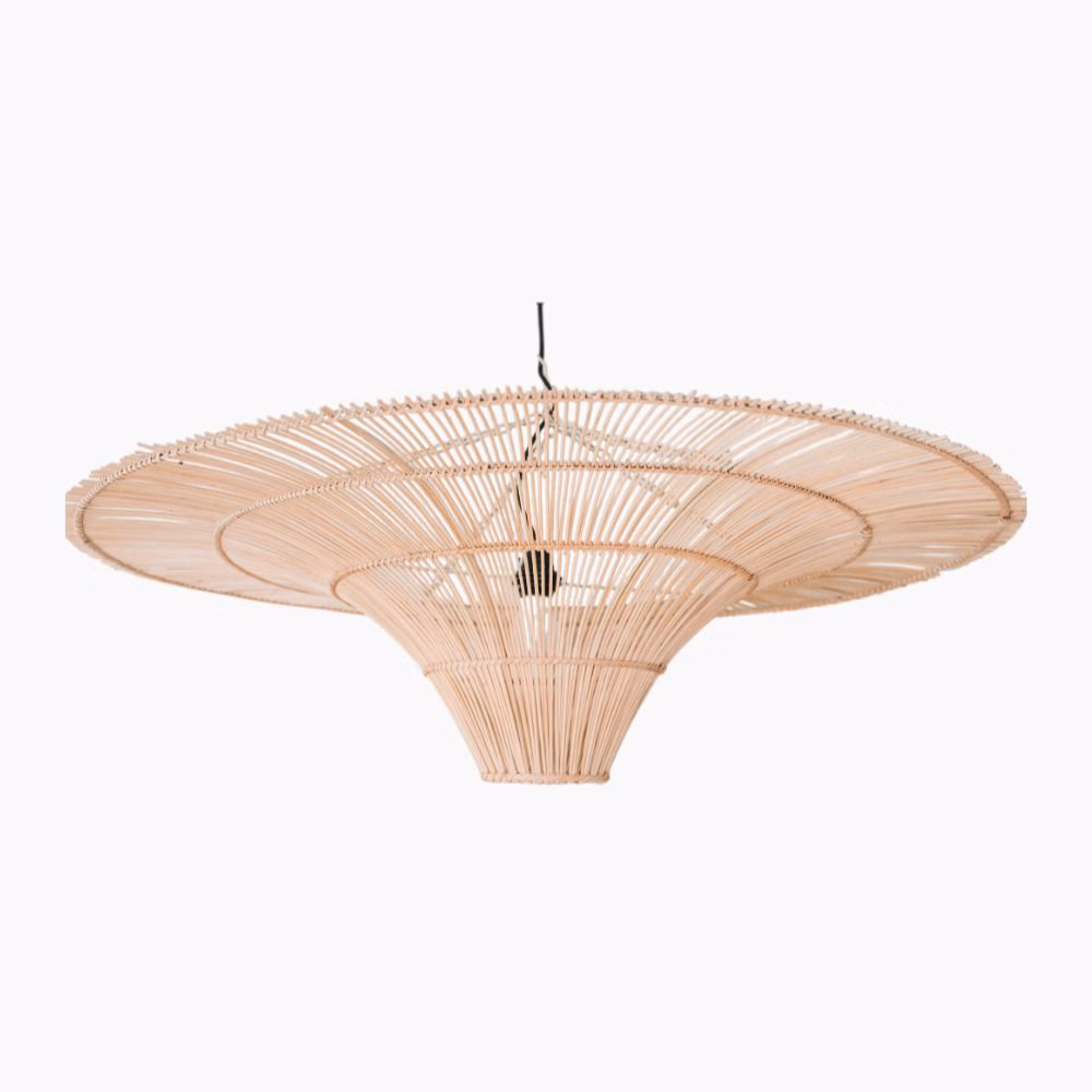 Suspension Lumineuse Artisanale en Rotin Naturel