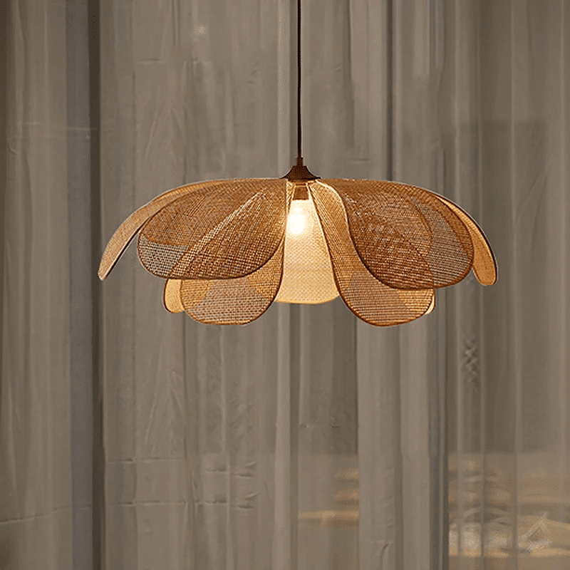 Suspension artisanale en rotin naturel, inspiration zen