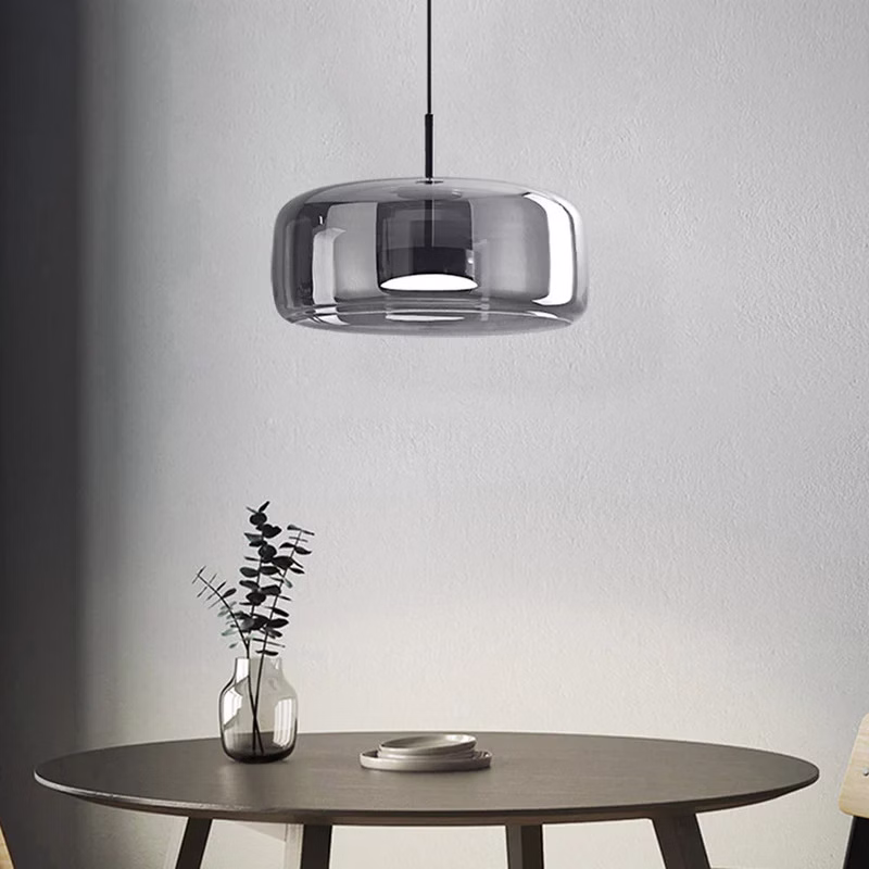 Suspension LED contemporaine en verre épuré