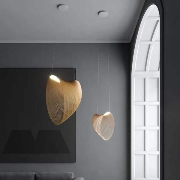 Suspension LED Nordique en Bois Naturel