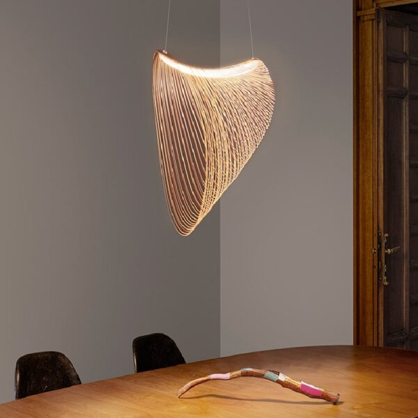 Suspension LED Nordique en Bois Naturel
