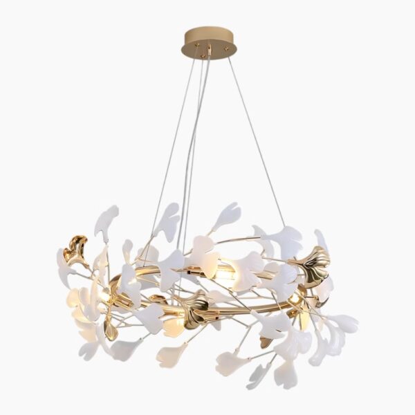 Suspension luminaire organique aux feuilles délicates