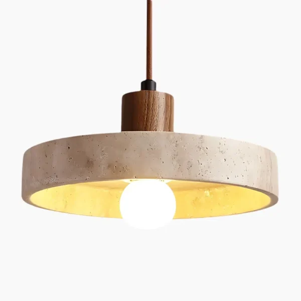 Suspension contemporaine en travertin naturel