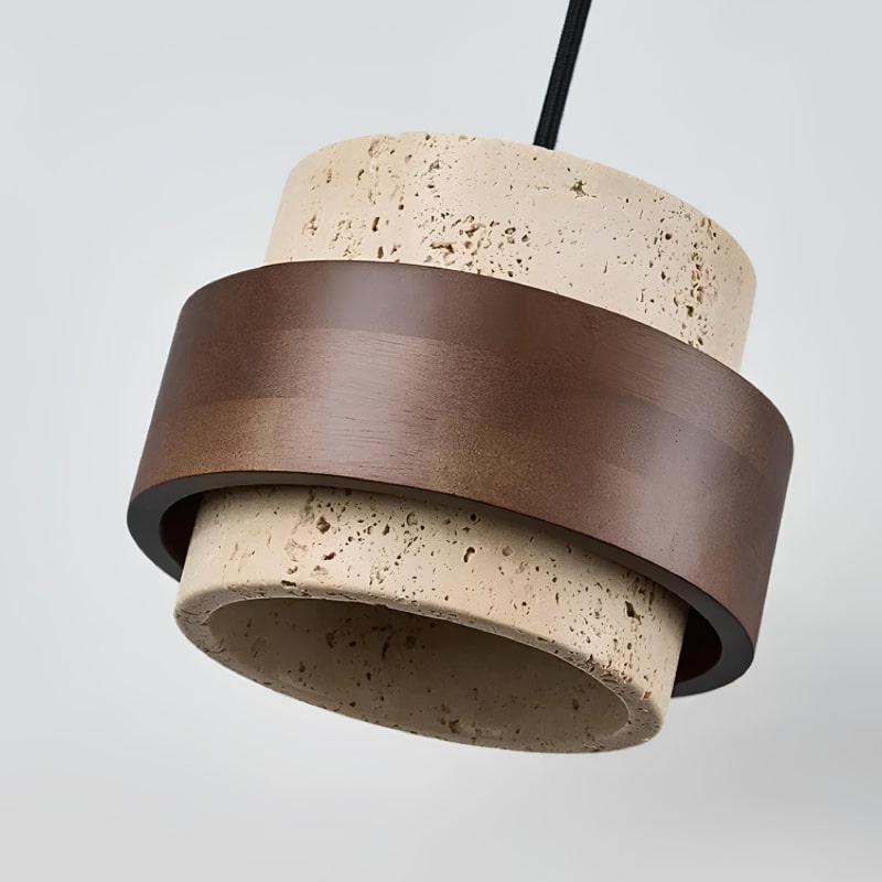 Suspension Design Nordique en Bois et Marbre