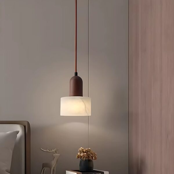 Suspension LED en marbre naturel d'inspiration vintage