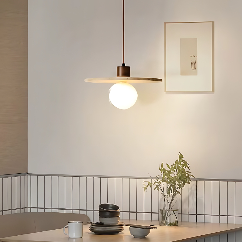 Suspension LED en Travertin, Design Contemporain