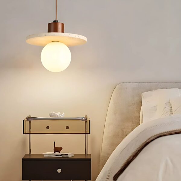 Suspension LED en Travertin, Design Contemporain