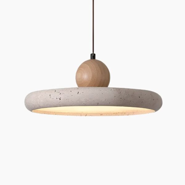 Suspension LED en travertin naturel
