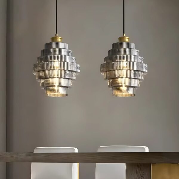 Suspension LED en Verre d'Inspiration Nordique