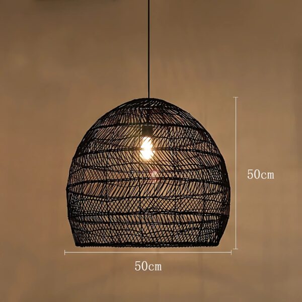 Suspension Artisanale en Rotin d'Inspiration Orientale