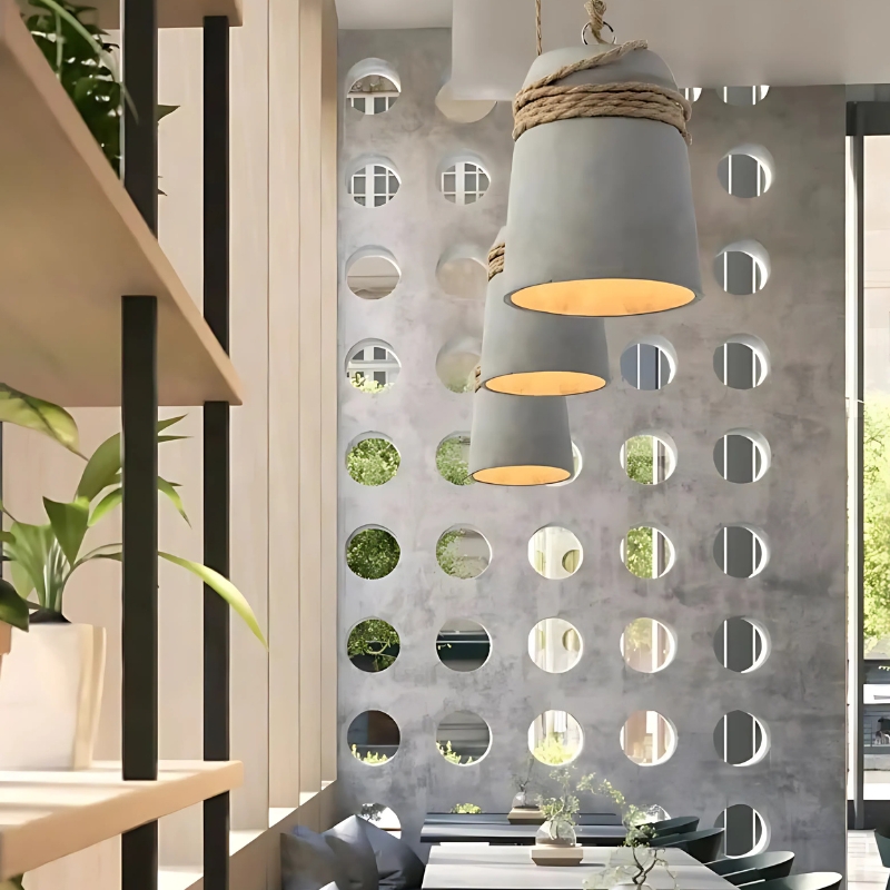 Suspension Contemporaine en Ciment à l'Élégance Épurée