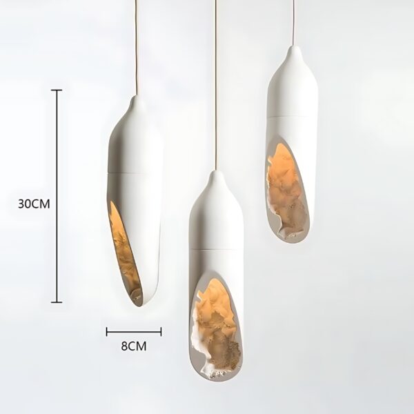 Suspension Luminaire Design en Plâtre Blanc Artistique