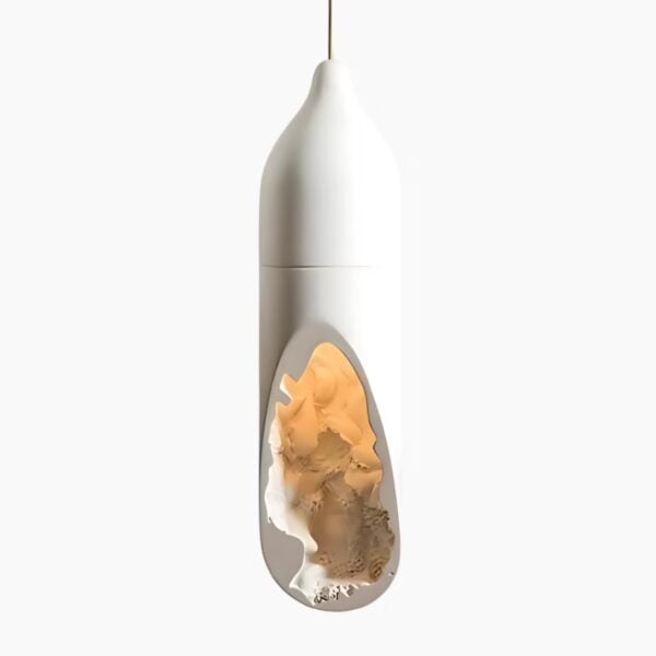 Suspension Luminaire Design en Plâtre Blanc Artistique