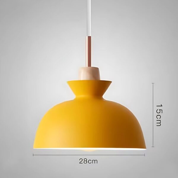 Suspension luminaire design nordique bois et couleur