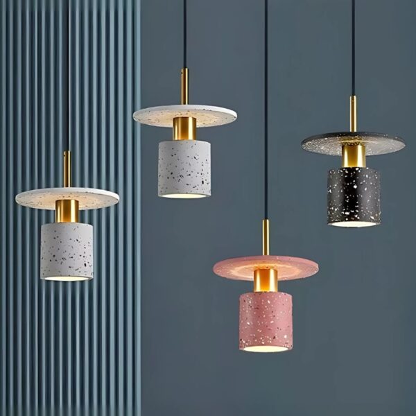Suspension luminaire LED en marbre d'inspiration nordique