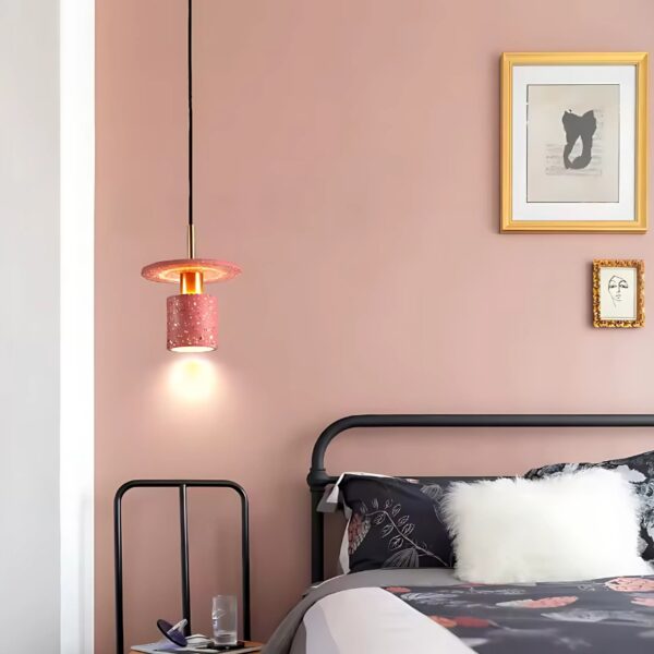Suspension luminaire LED en marbre d'inspiration nordique