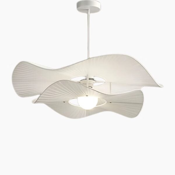 Suspension Luminaire LED Florale en Tissu Épuré