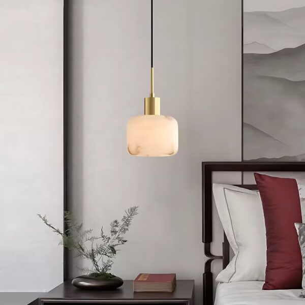 Suspension luminaire LED marbre nordique