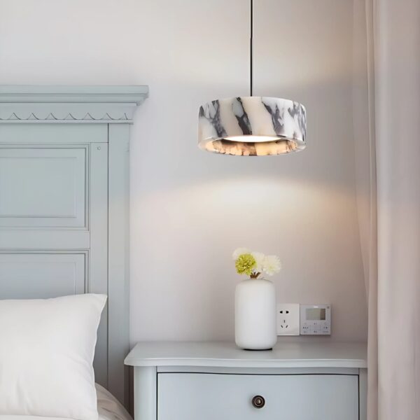 Suspension Lumineuse Contemporaine en Pierre Naturelle