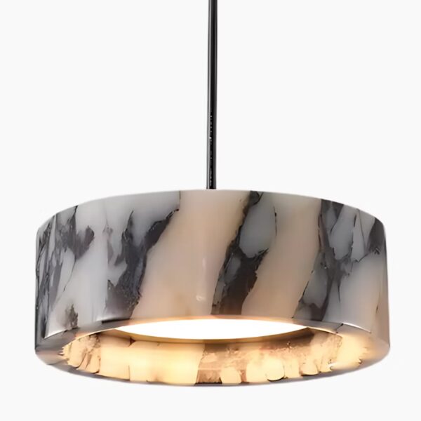 Suspension Lumineuse Contemporaine en Pierre Naturelle
