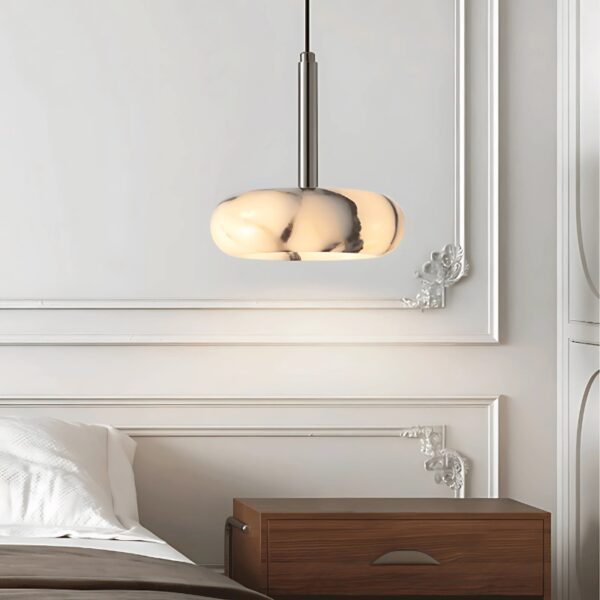 Suspension lumineuse en pierre naturelle au design nordique
