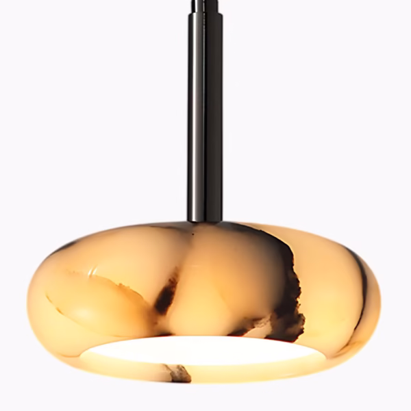 Suspension lumineuse en pierre naturelle au design nordique