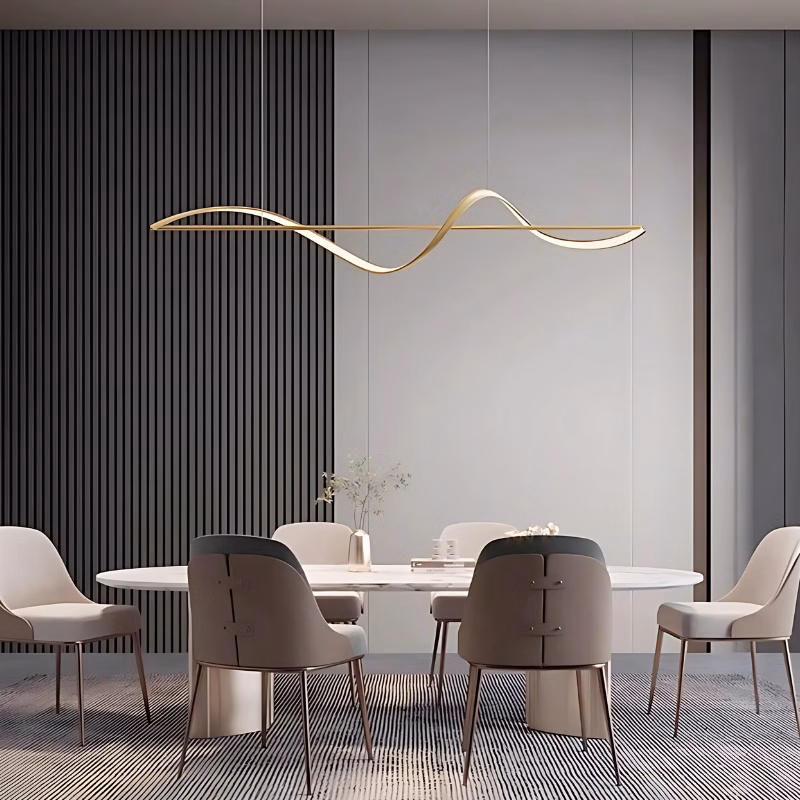 Suspension LED Design avec Ondulations Contemporaines