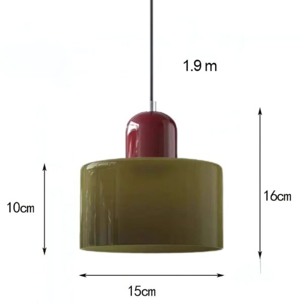 Suspension LED Memphis en verre avec design contemporain