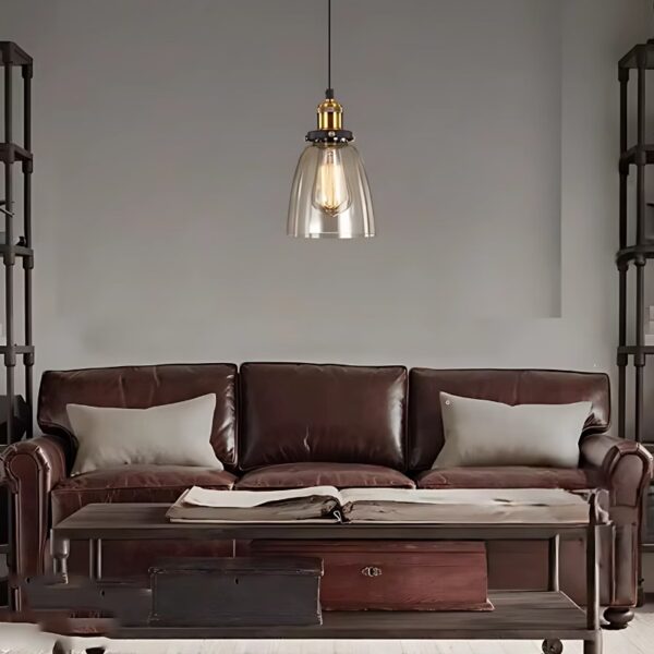 Suspension luminaire cylindrique en verre au design intemporel