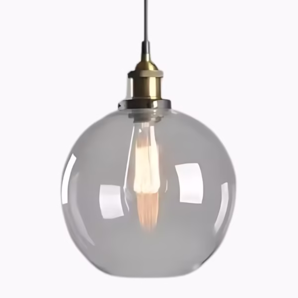 Suspension luminaire sphérique en verre au design rétro